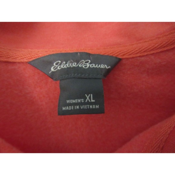 Eddie Bauer Women Pullover Mock Neck Light Sweater XL Peach 1/4 Zip Collar - Picture 3 of 5